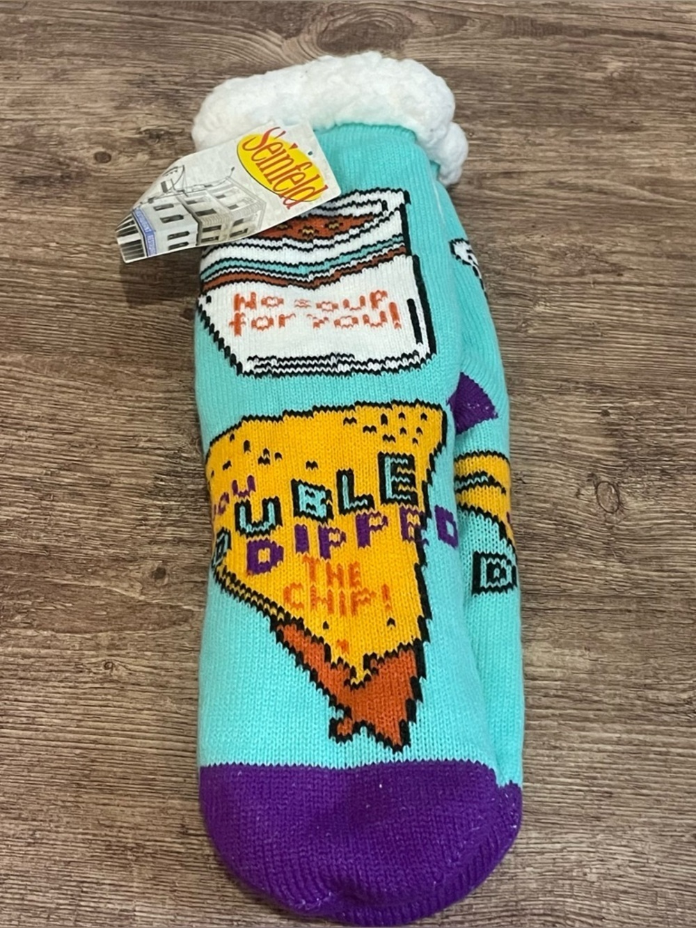 NWT Seinfeld No Soup for you Sherpa Lined Fleece Socks OS